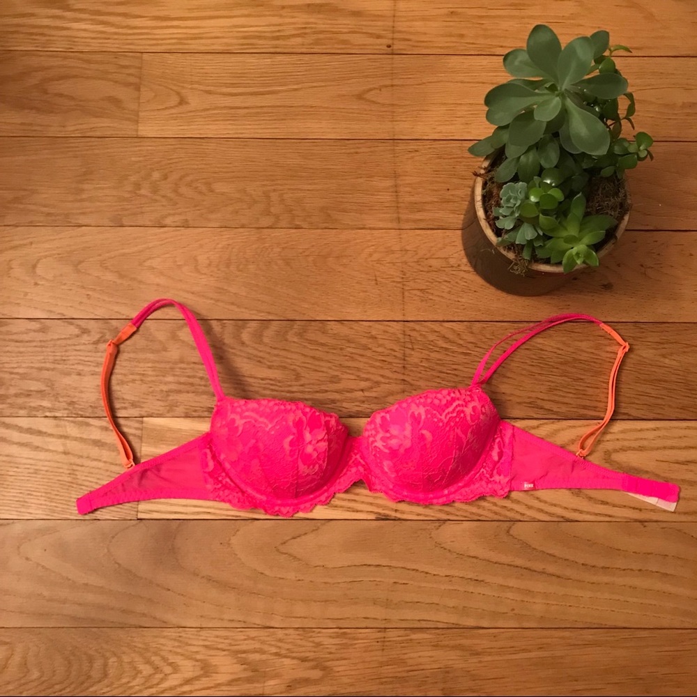 PINK Lace Push Up Bra